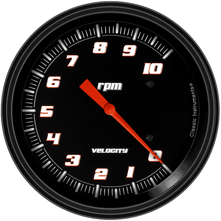 Classic Instruments Velocity Black 5" Tachometer Gauge (10K) - VS71BBLC