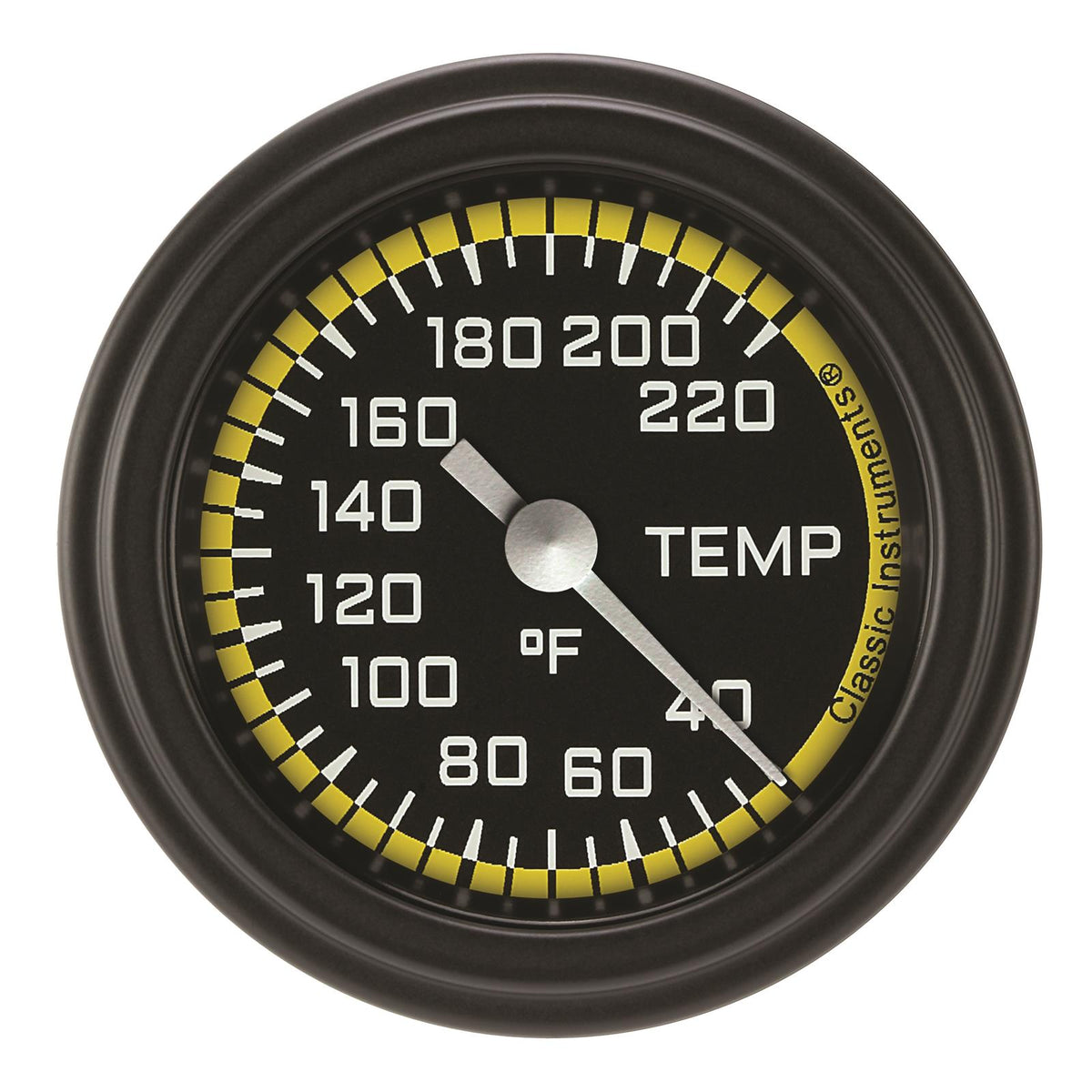 Classic Instruments Autocross Yellow 2-1/8" Stock Eliminator Temp Gauge - AX129YBLF