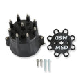 MSD Distributor Cap - V8 - HEI Terminals - Black - Spark Plug Wire Retainer - 84333