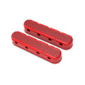 Holley 2-Piece Finned Valve Cover - Gen III/IV LS - Gloss Red Machined - 241-184