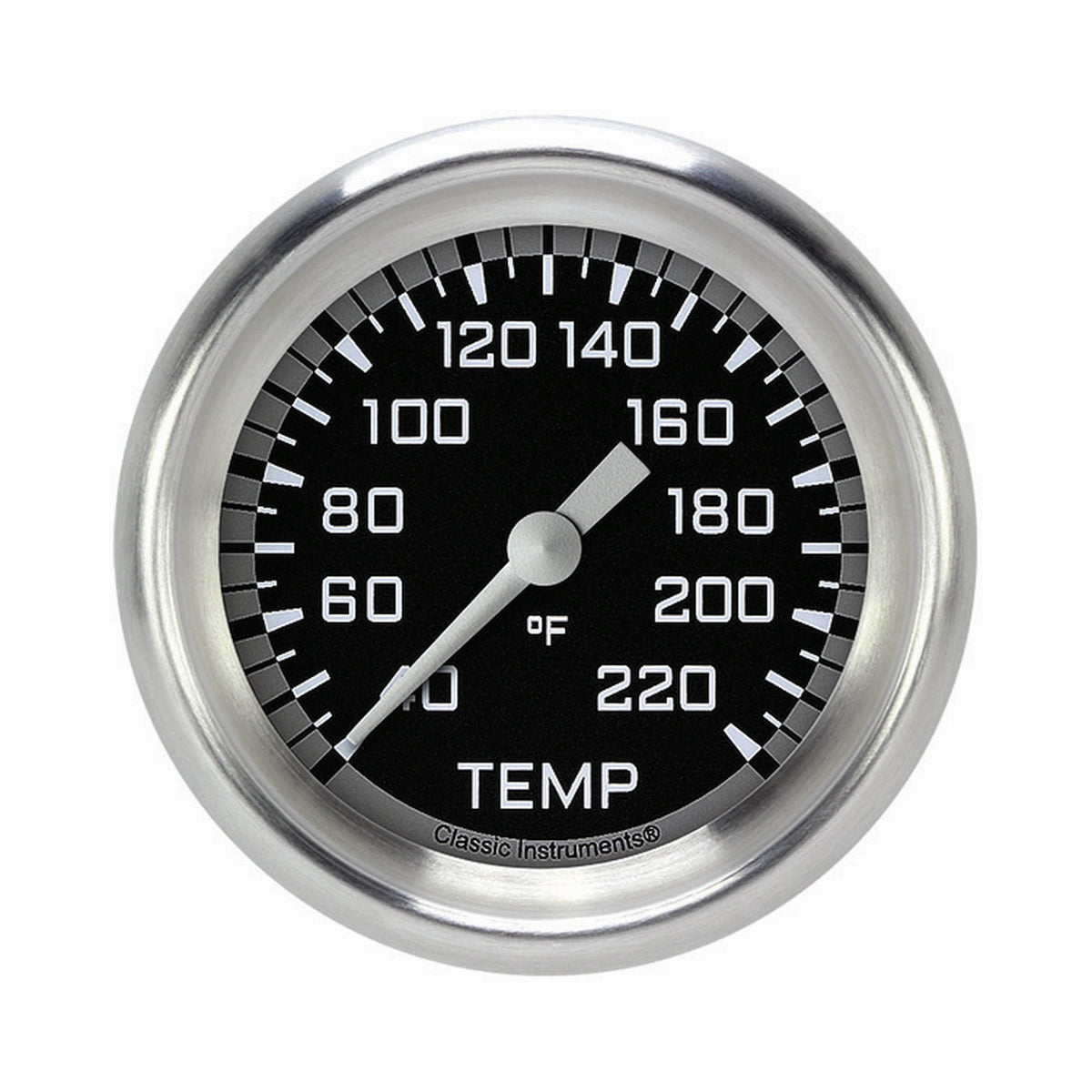 Classic Instruments Autocross Gray 2-5/8" Stock Eliminator Tempature Gauge - AX329GAPF