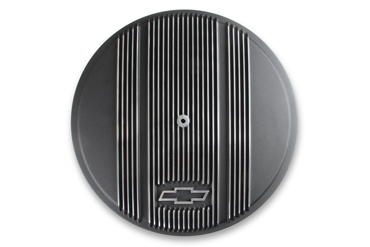 Holley Vintage Series GM Licensed Air Cleaner - Satin Black Machined - 120-173