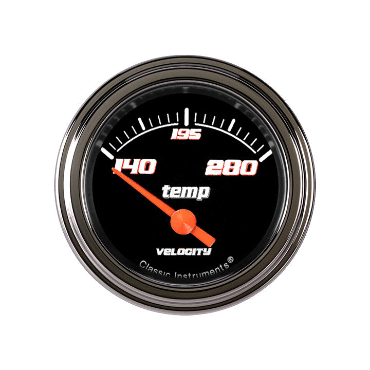 Classic Instruments Velocity Black 2-1/8" Water Temperature Gauge - VS26BSLF