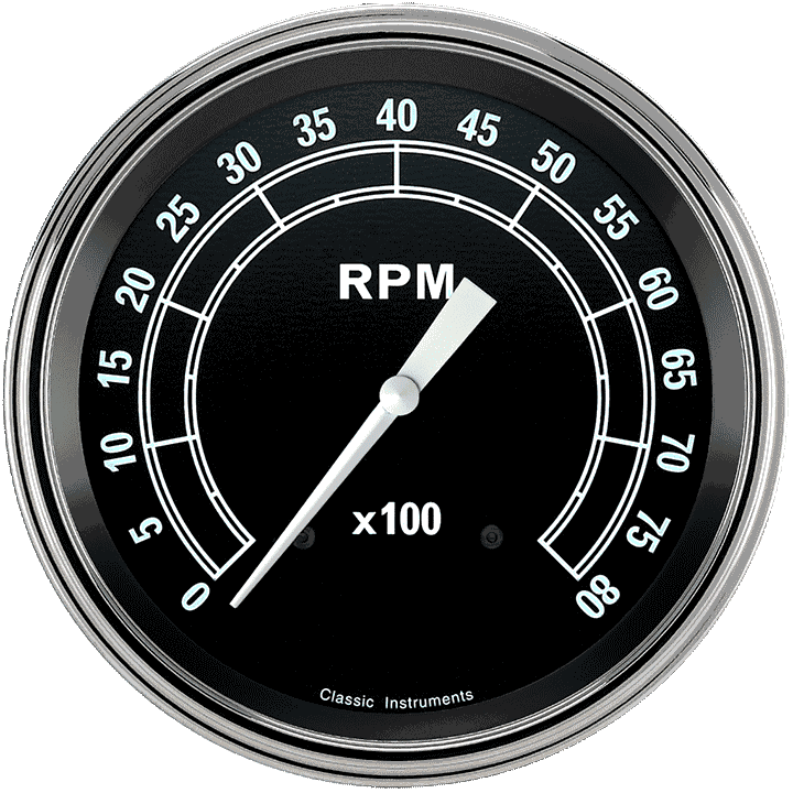 Classic Instruments Traditional 5" Tachometer Gauge (8000 RPM) - TR71SLC