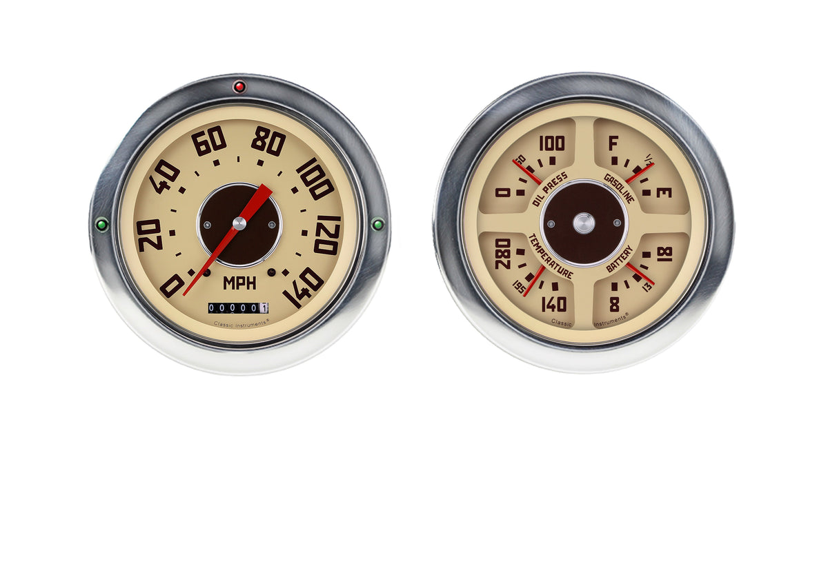 Classic Instruments 1954-55 GMC Chevy Truck Speedo & Quad Gauge Set LS - CT54GM52-LS