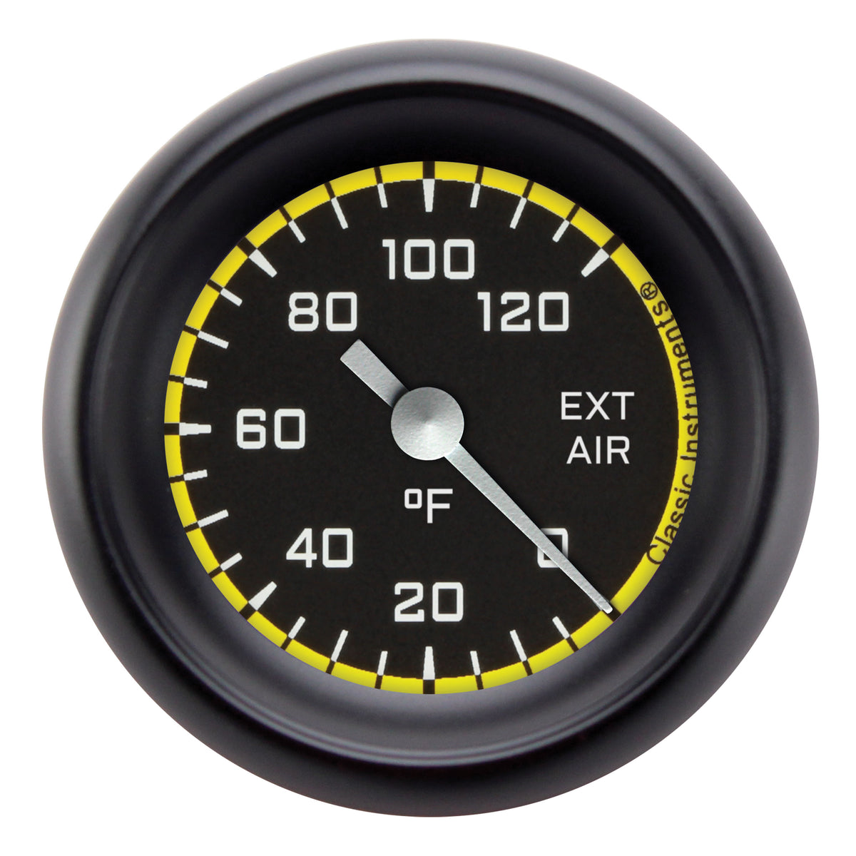 Classic Instruments Autocross Yellow 2-1/8" Outside Air Temperature Gauge - AX199YBPF