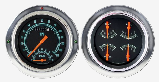 Classic Instruments 1954-55 G/Stock Chevy Truck 5" Speedtach/Quad-LS Gauge - CT54GS62-LS