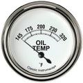 Classic Instruments Classic White 2-5/8" Oil Temperature Gauge - CW228SLF