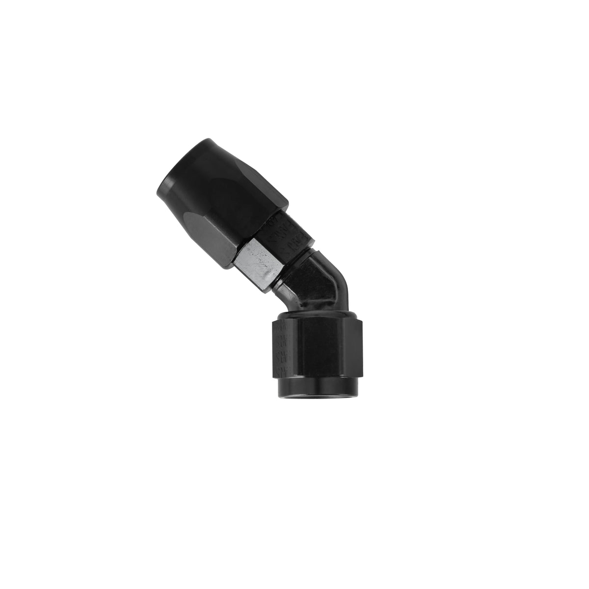 Earl’s 45 Degree Swivel-Seal® Hose End -6 AN - Black - Clamshell Package - AT804506ERLP