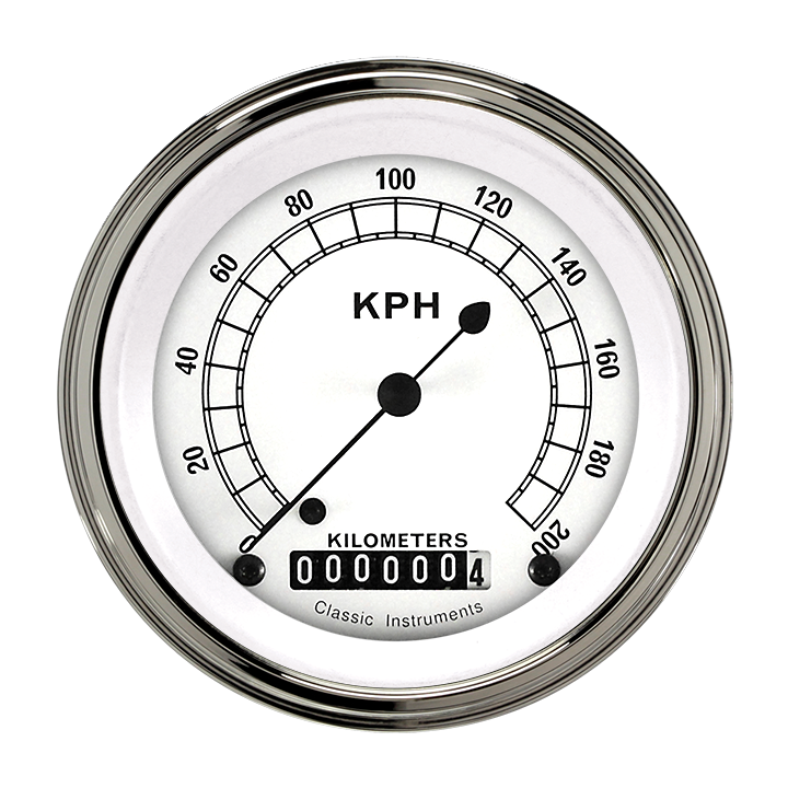 Classic Instruments Classic White 3-3/8" Speedometer Gauge - CW59SLF