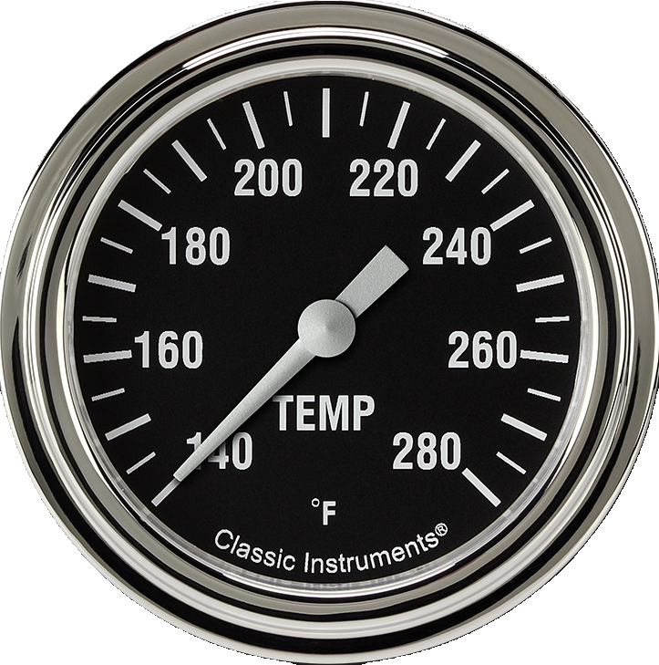 Classic Instruments Hot Rod 2-5/8" Full Sweep Water Temperature Gauge - HR326SLF-12