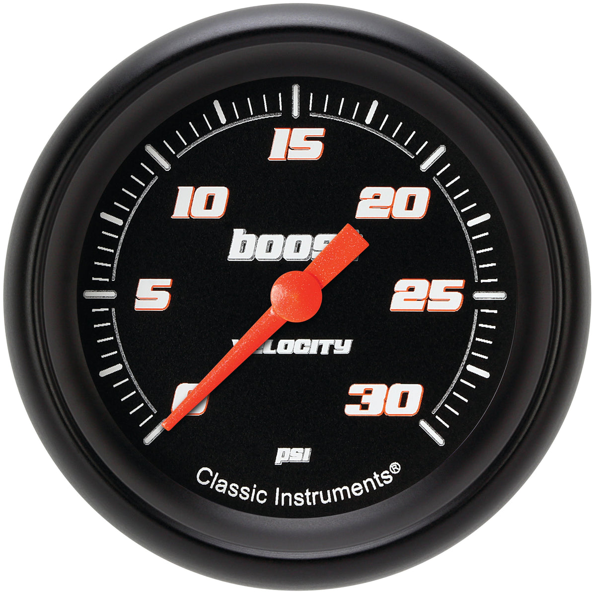 Classic Instruments Velocity Black 2-5/8" Boost Gauge (30 PSI) - VS342BBPF