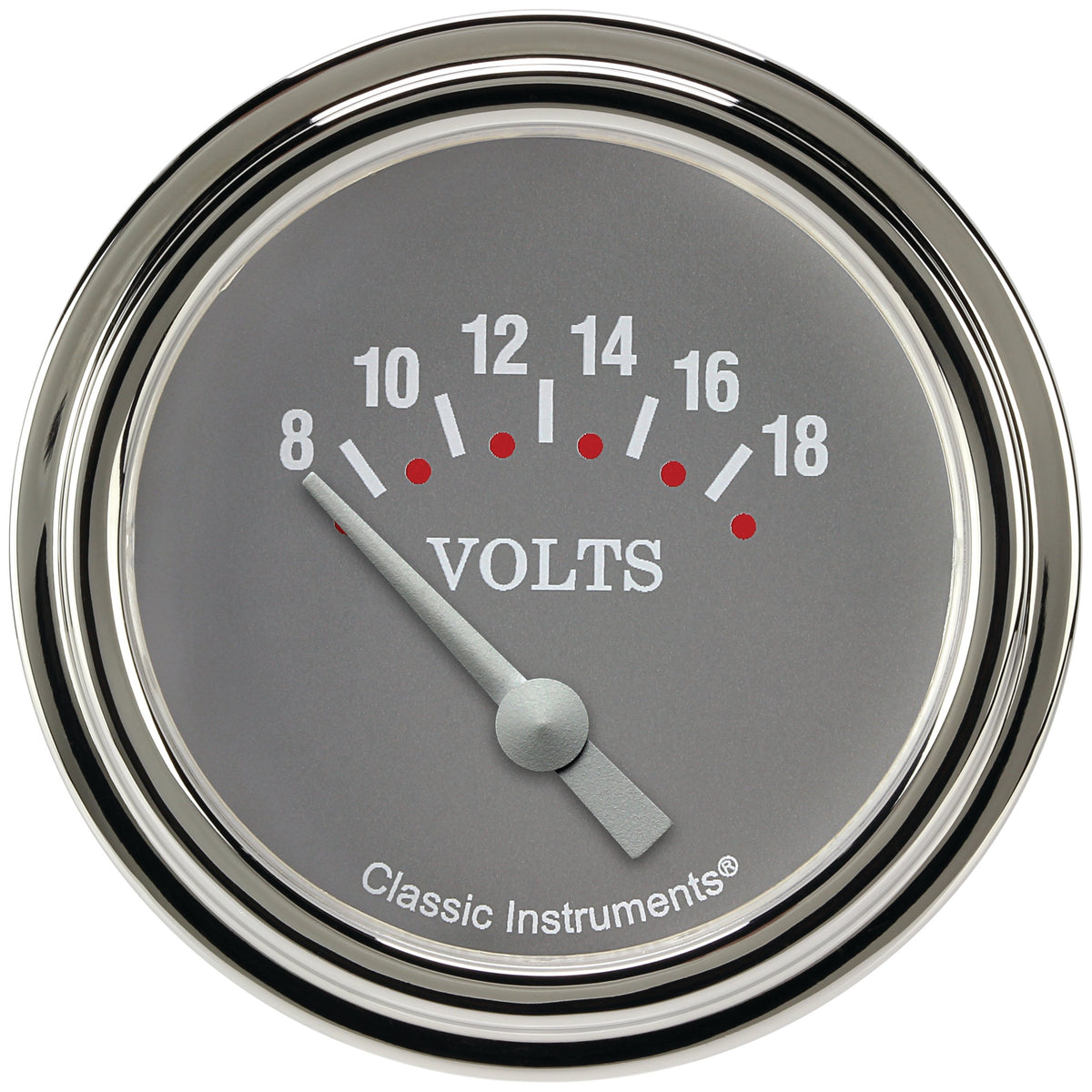 Classic Instruments Silver Gray 2-5/8" Volt Gauge - SG230SLF