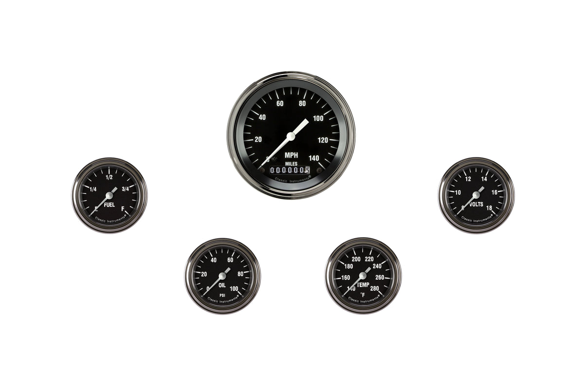 Classic Instruments Hot Rod Five Gauge Set - HR100SLF