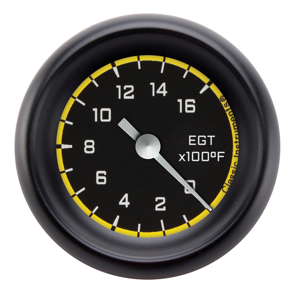 Classic Instruments Autocross Yellow 2-1/8" Pyrometer Full Sweep Gauge - AX198YBPF