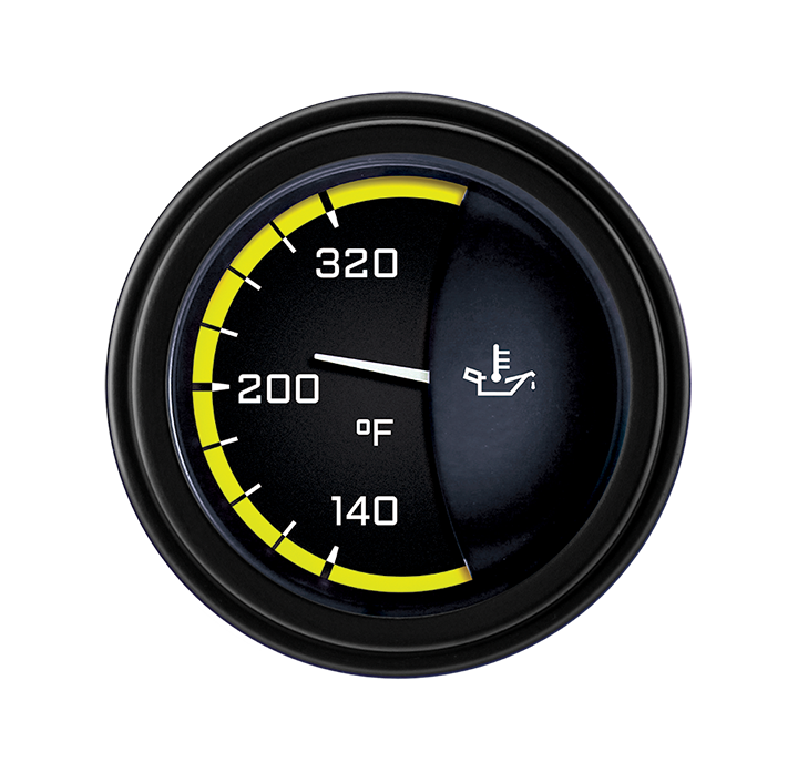 Classic Instruments AutoCross Yellow 2-1/8" Oil Temperature Gauge - AX28YBLF