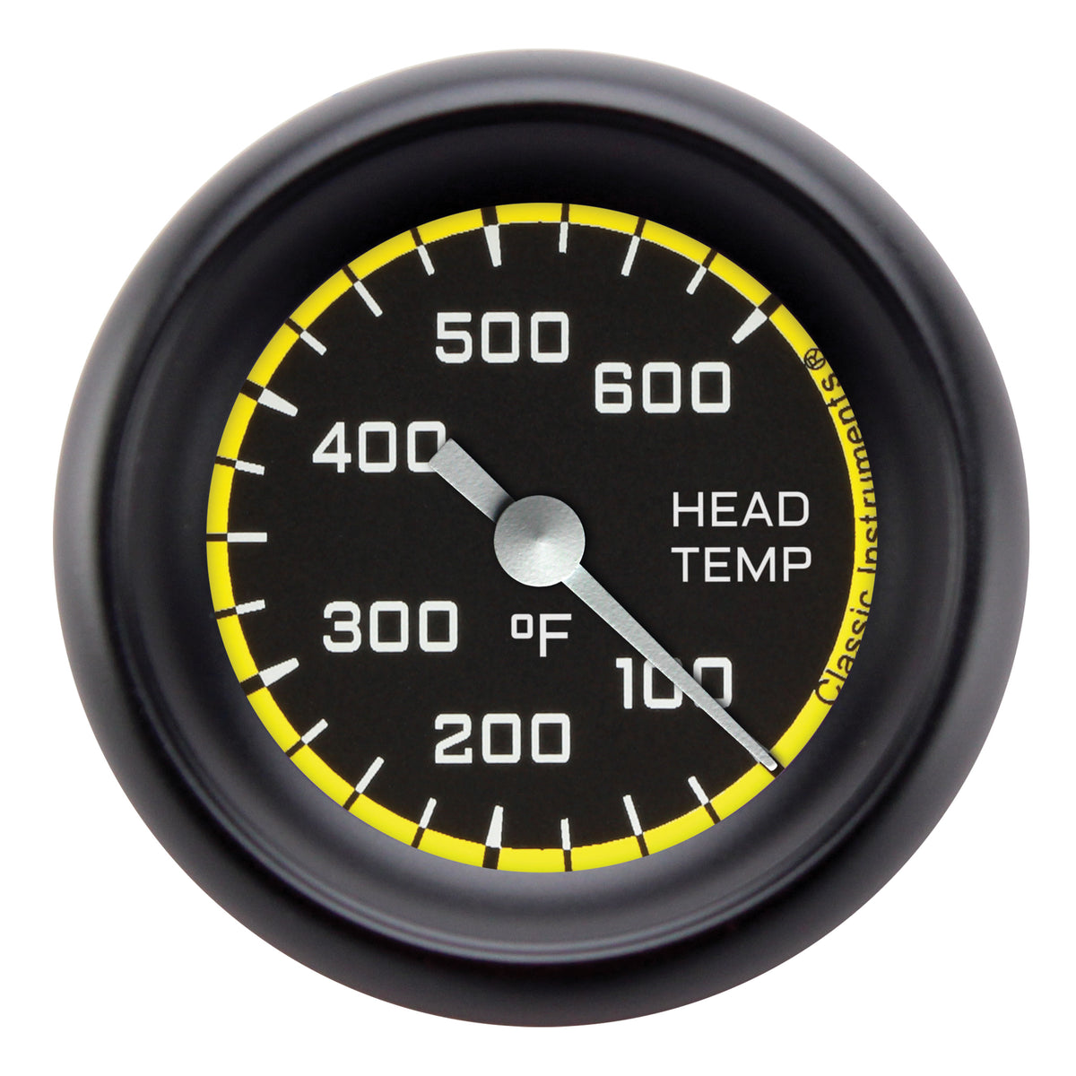 Classic Instruments Autocross Yellow 2-1/8" Cylinder Head Temp Gauge - AX197YBPF