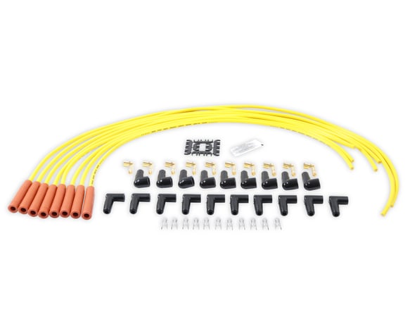 SuperStock 4000 Series V8 Wires, Copper Core, 8mm Yellow w/Orange Straight Boots 4038