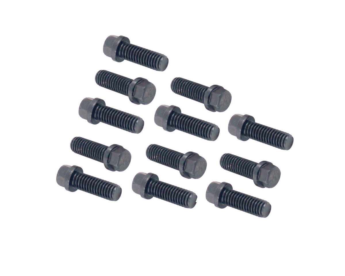 Mr. Gasket Header Bolts -3/8-16 x 1 Inch Hex Head - Black Oxide - 917
