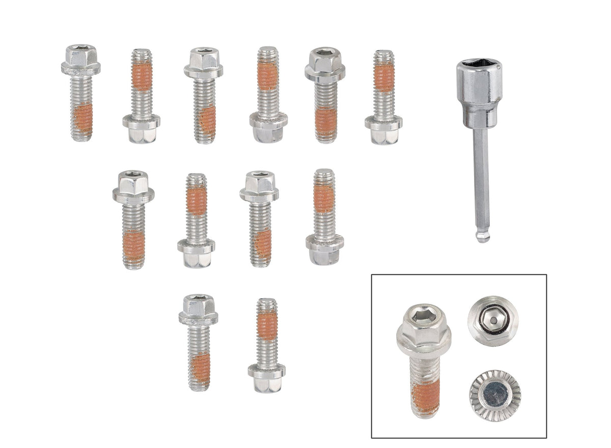 Mr. Gasket Headlock Locking Header Bolts - M8-1.25 x 25mm - Set of 12 - 2235G