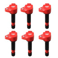 MSD Ignition Coil - Blaster Series - Honda/Acura V6 - Red - 6-pack - 82376
