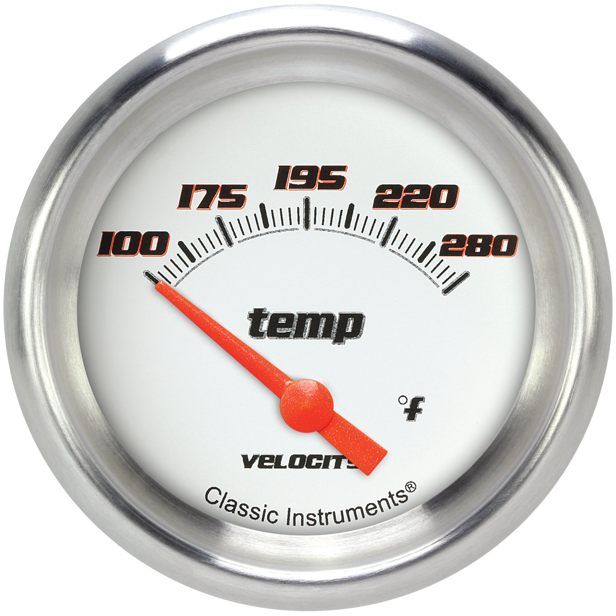 Classic Instruments Velocity White 2-5/8" Short Sweep Water Temp Gauge - VS226WAPF-04