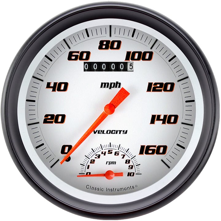 Classic Instruments Velocity White 5" Inch Speedtachular Gauge - VS50WBPF