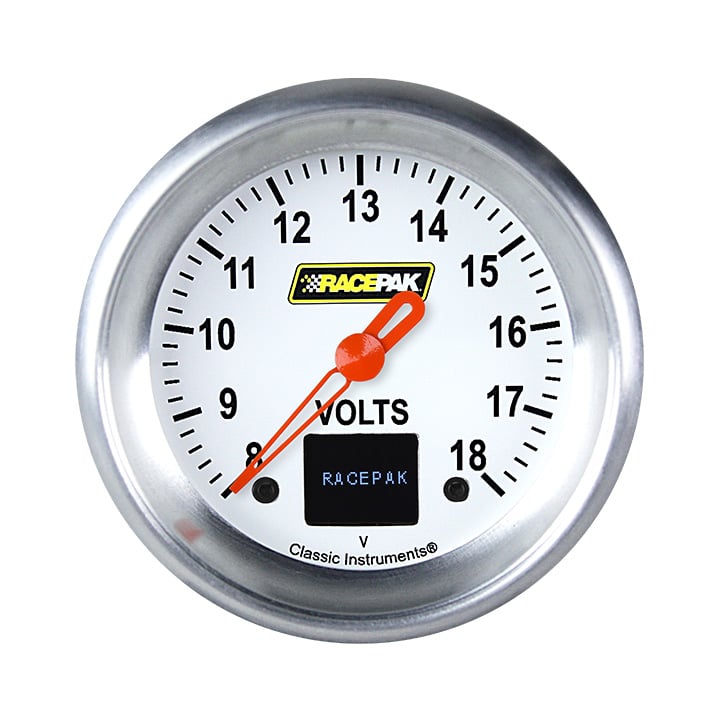 Classic Instruments Racepak 2-5/8" Volt Gauge - CAN White - 250-CI-330WA