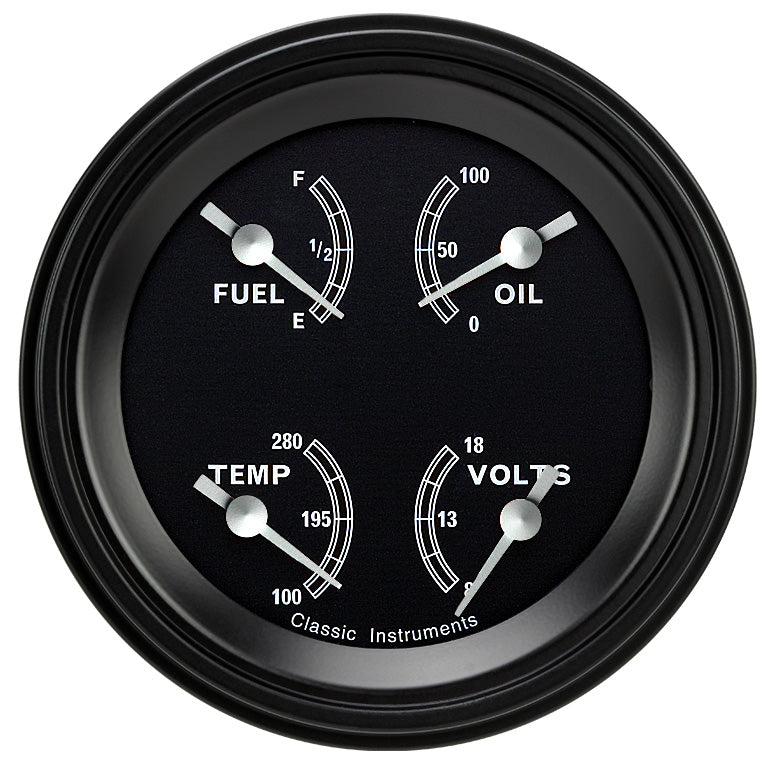Classic Instruments Traditional 3" Quad Gauge (240-33 Ohm) - TR76BLF