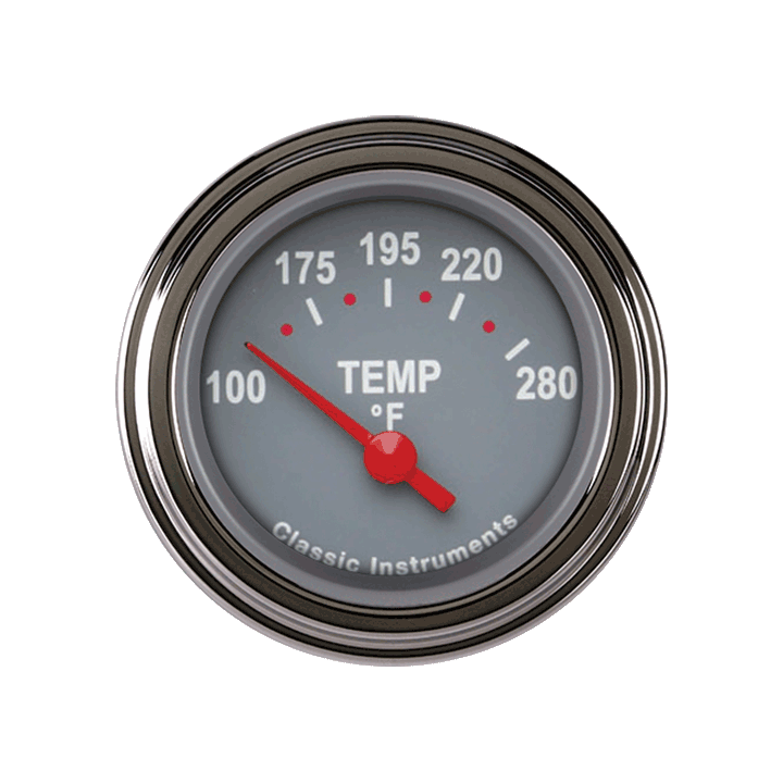 Classic Instruments Tetra Series, Gray Temp Gauge - TE26GSLF