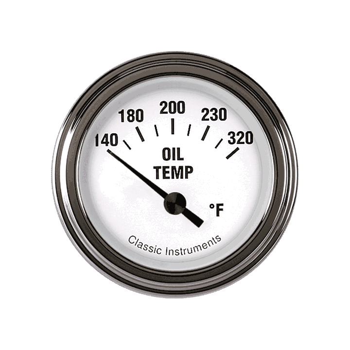 Classic Instruments White Hot 2-1/8" Oil Temperature Gauge - WH28SLC