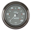 Classic Instruments Silver Gray 2-1/8" Oil Pressure Gauge - SG181SLF