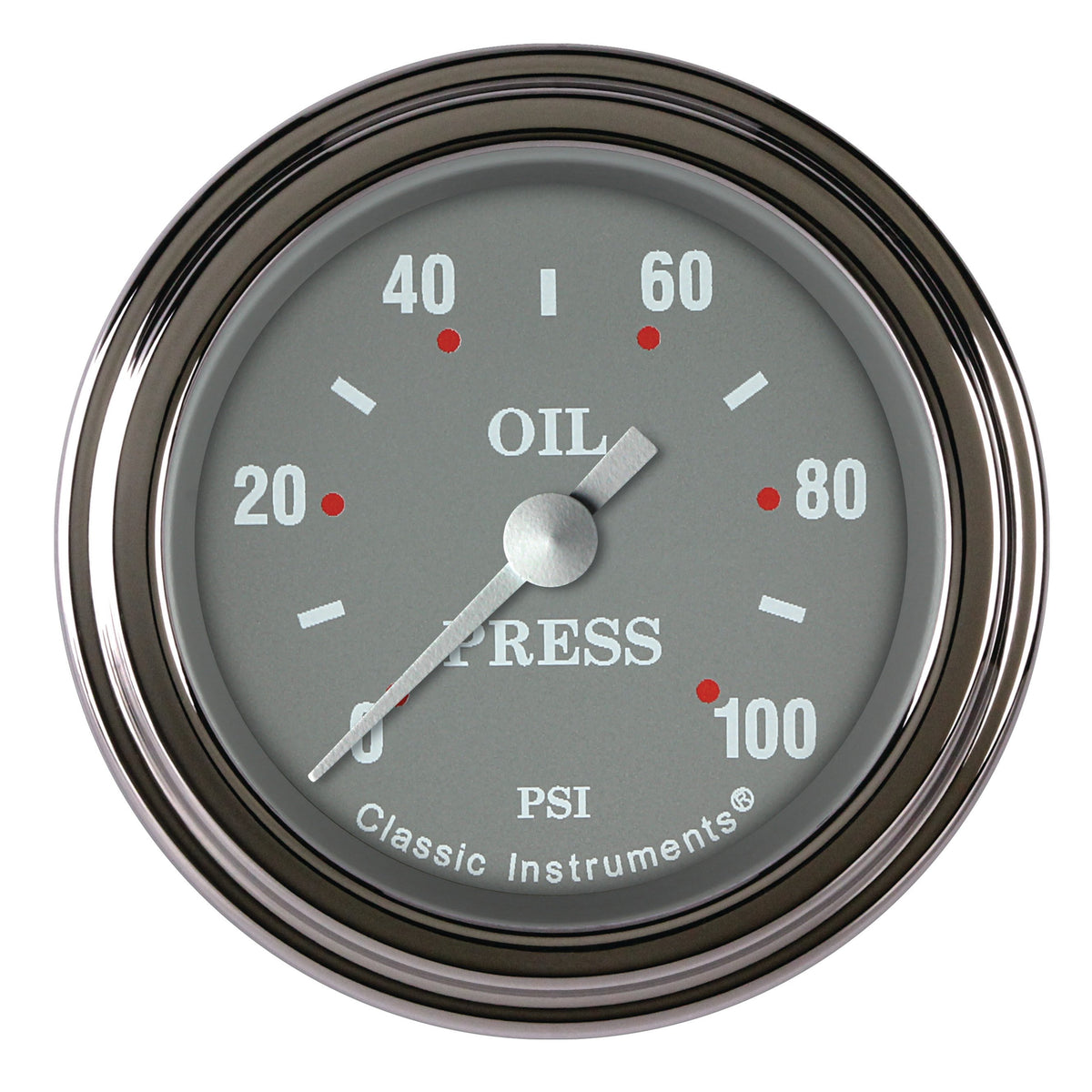 Classic Instruments Silver Gray 2-1/8" Oil Pressure Gauge - SG181SLF