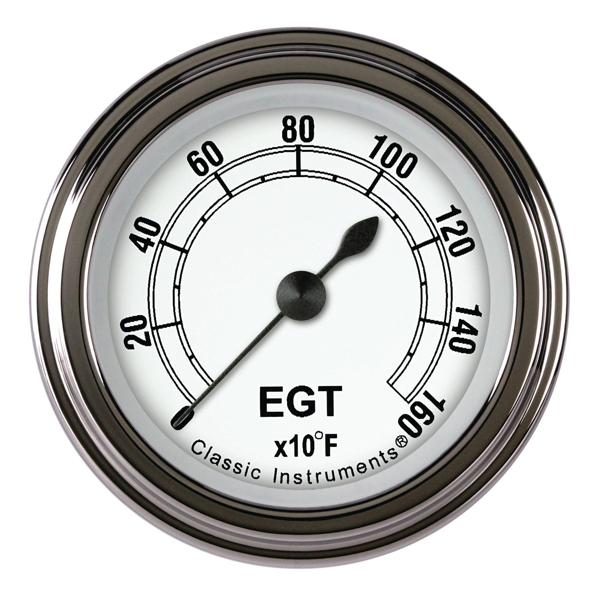Classic Instruments Classic White 2-1/8" Exhaust Gas Tempature Gauge - CW198SLF