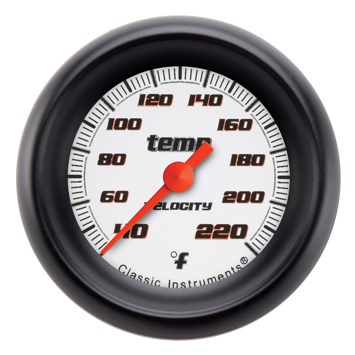 Classic Instruments Velocity White 2-1/8" Stock Eliminator Temp Gauge - VS129WBPF