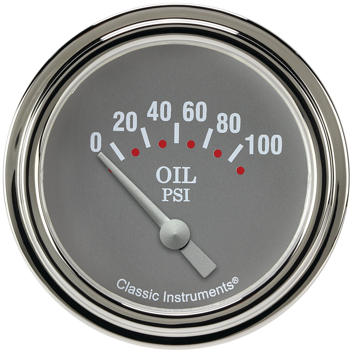 Classic Instruments Silver Gray 2-5/8" Oil Pressure Gauge - SG281SLF