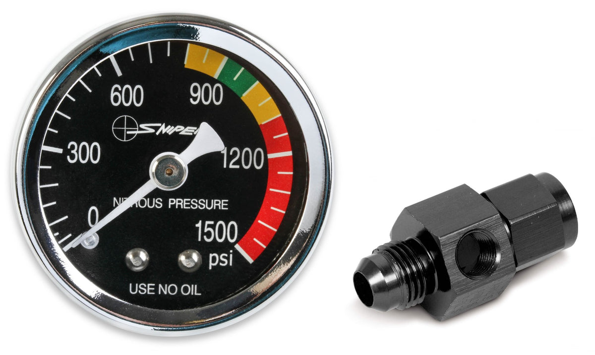 Holley Sniper 1-1/2" Nitrous Gauge w/ 6 AN Adapter - 15954NOS