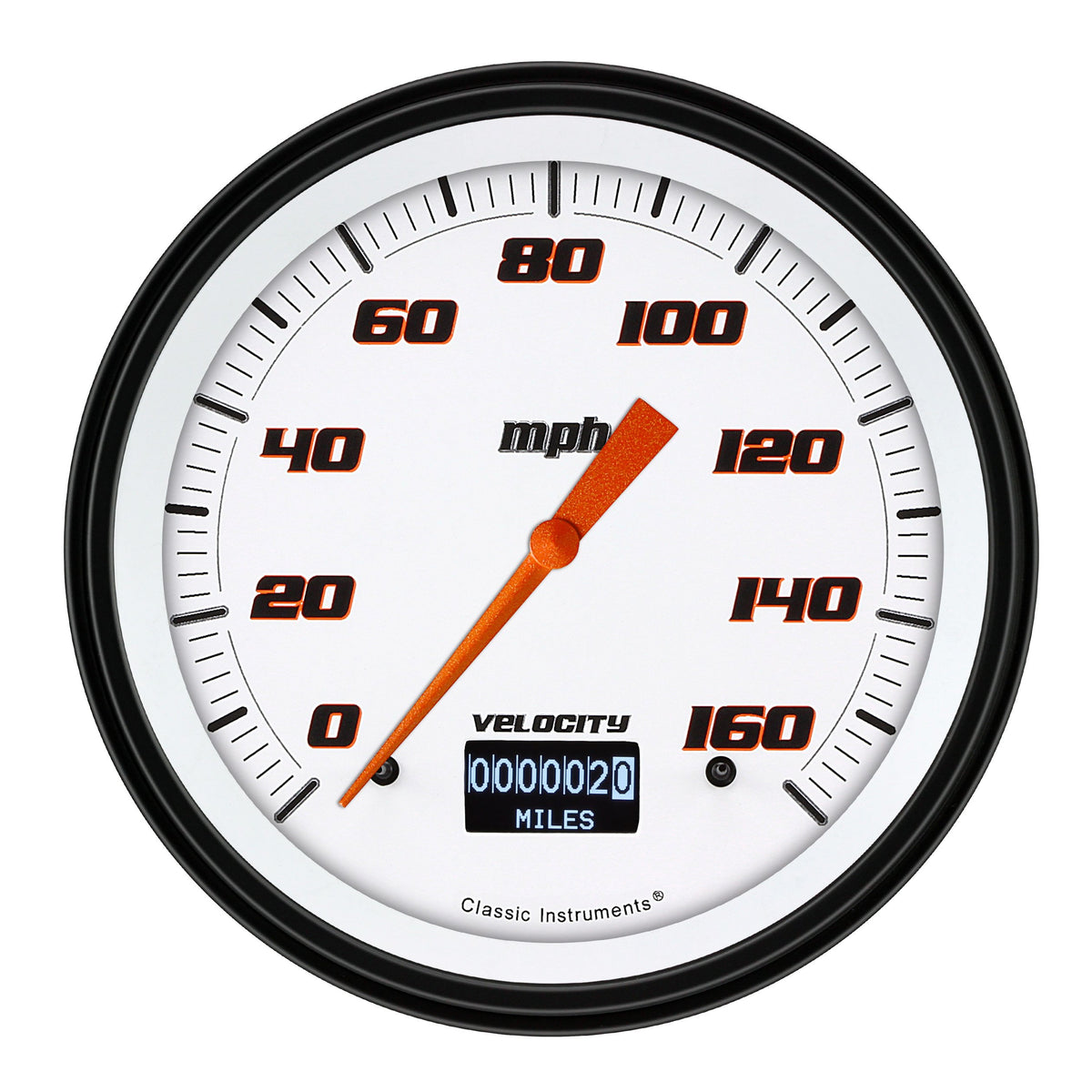 Classic Instruments Velocity White 4-5/8" Speedometer Gauge w/ Info Screen - VS56DWBLF