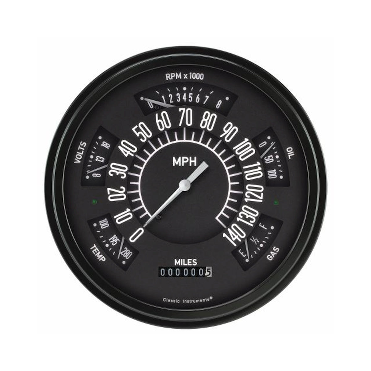 Classic Instruments 1966-67 Ford Bronco Black Stainless - FB66BSLF