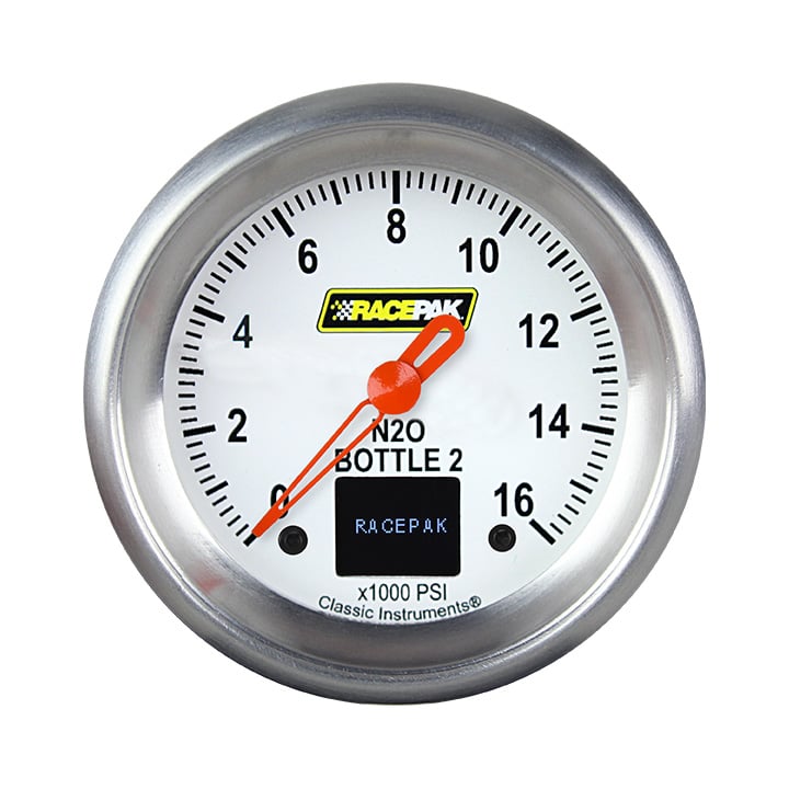 Classic Instruments Racepak 2-5/8" Nitrous Press Bottle 2 White (1600 PSI) - 250-CI-369WA