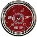 Classic Instruments V8 Red Steelie 2-5/8" Cylinder Head Tempature Gauge - V8RS397SLC