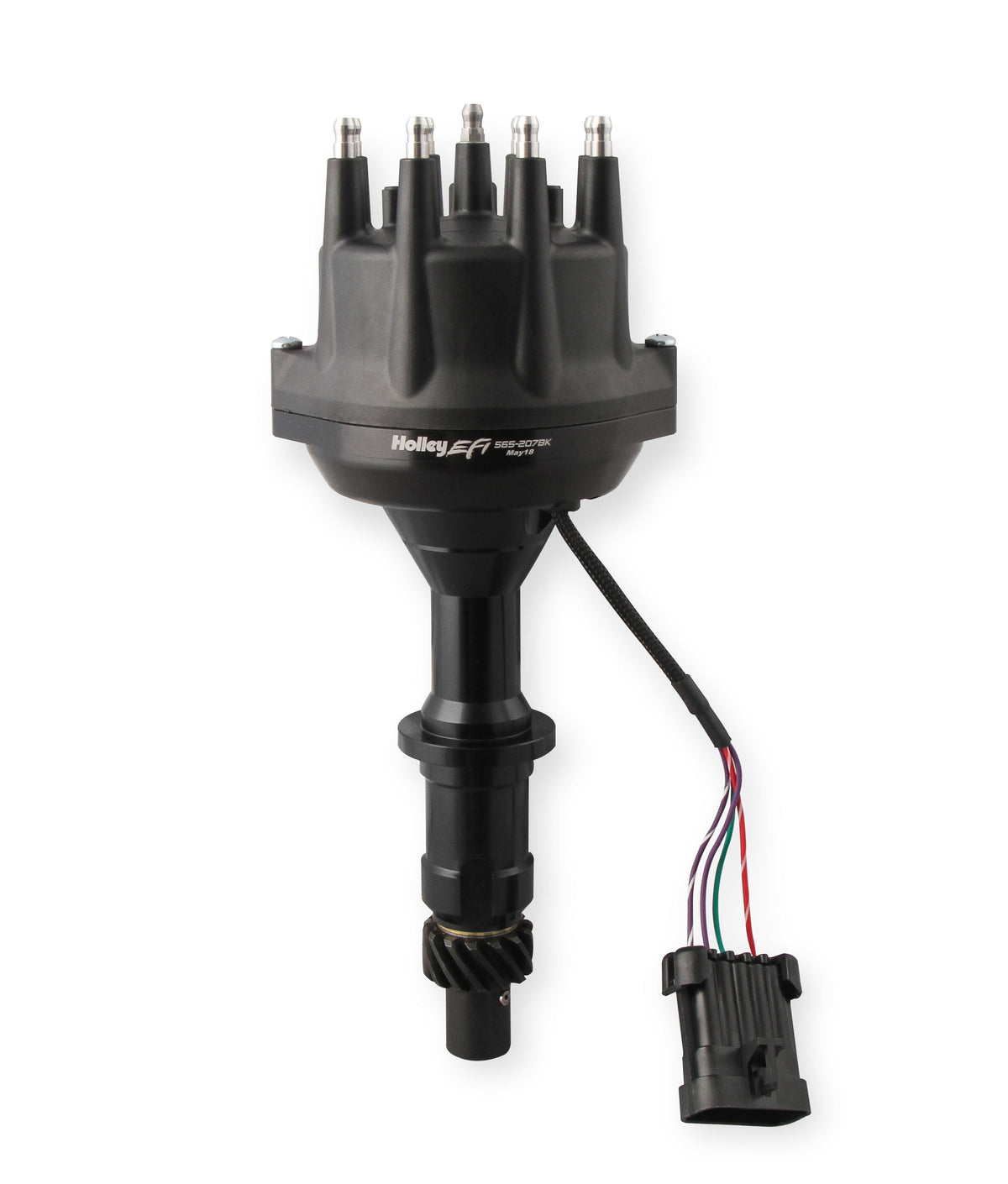 Holley EFI Dual Sync Pontiac Distributor, Black - 565-207BK