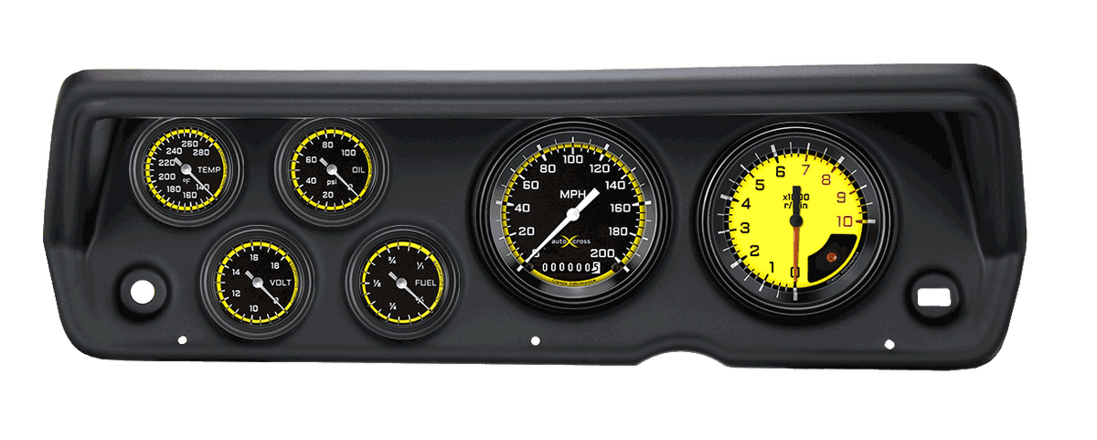Classic Instruments AutoCross Yellow Series Full Sweep - CDDU70AXY101BL