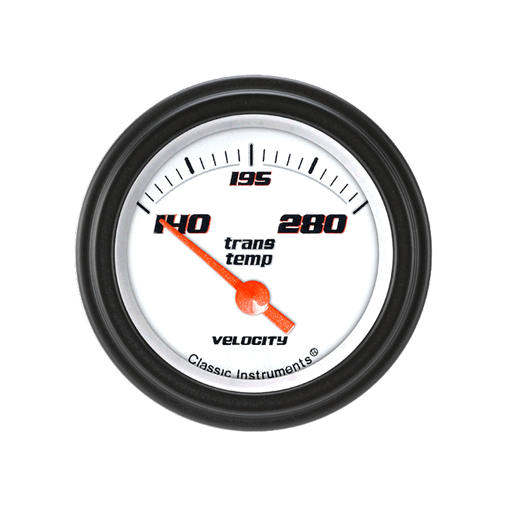 Classic Instruments Velocity White 2-1/8" Transmission Temperature Gauge - VS27WBLF