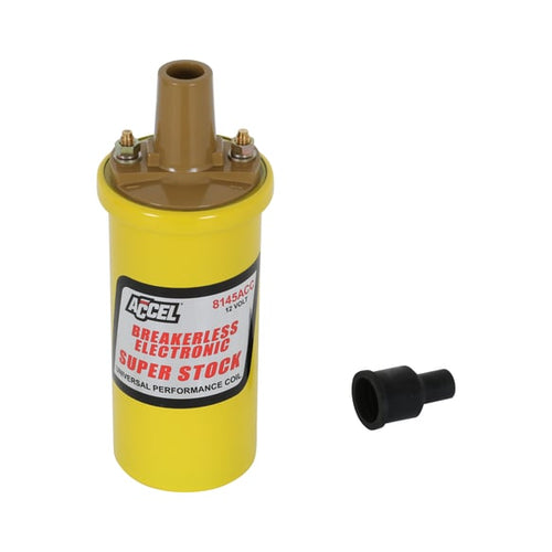 ACCEL Ignition Coil - SuperStock - Breakerless Electronic Coil - Yellow 8145ACC