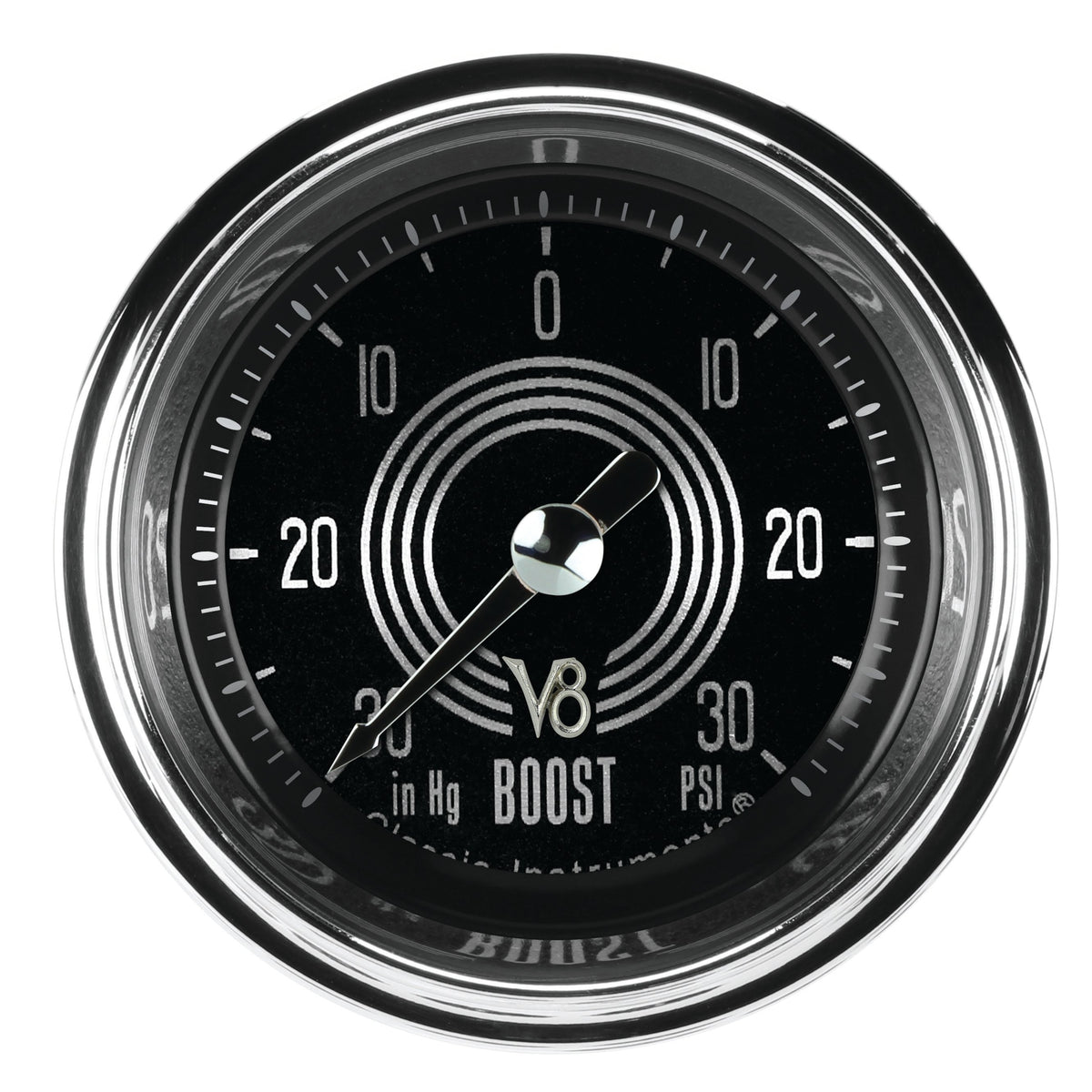 Classic Instruments V8 Speedster 2-1/8" Boost/Vac Gauge - V8SR141SHC