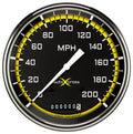 Classic Instruments Autocross Yellow 5" Speedometer Gauge (200 MPH) - AX56YSLF