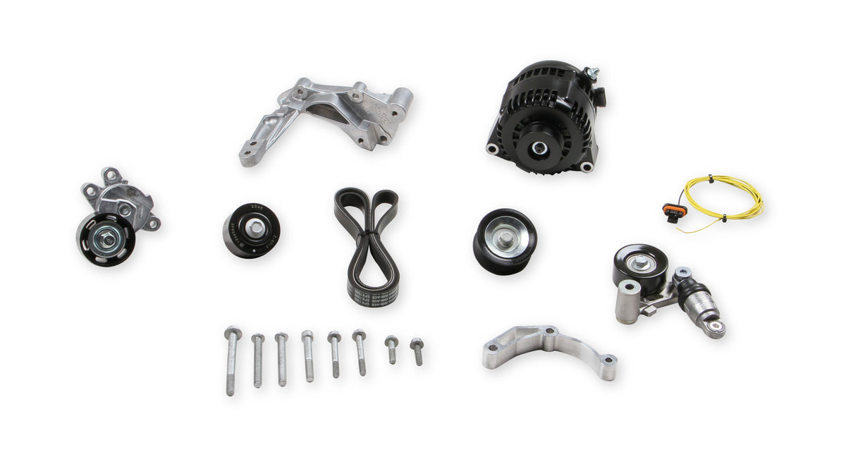 Holley Alternator Relocation Kit (150amp Alternator w/bracket kit)
- Black Finish - LT4 Wet Sump - 20-224BK