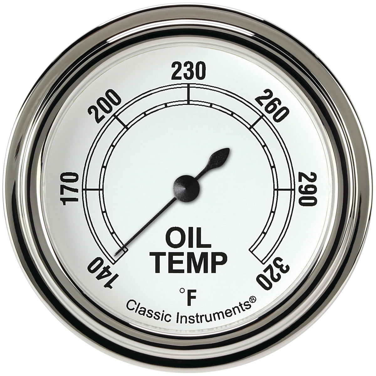 Classic Instruments Classic White 2-5/8" Oil Temperature Gauge - CW328SLF