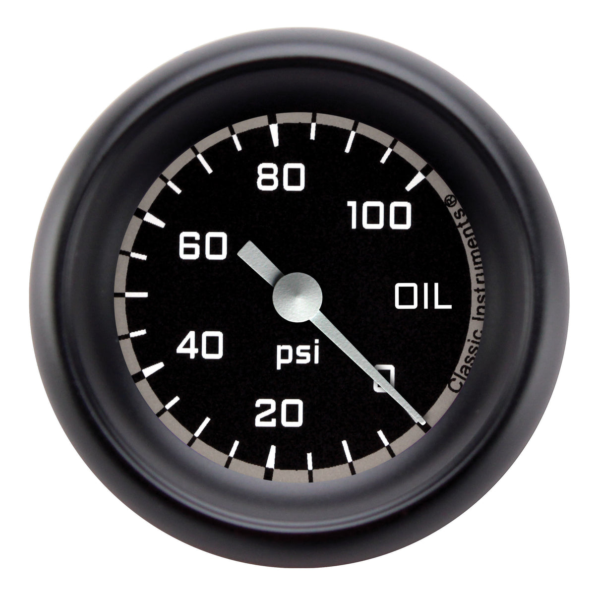 Classic Instruments Autocross Gray 2-1/8"  Oil Pressure Electric Gauge (100 PSI) - AX181GBPF